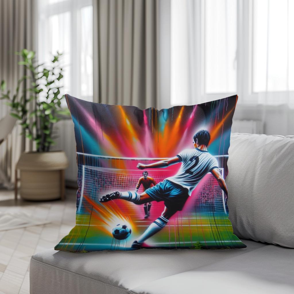 Free Kick Frenzy Cotton Cushion