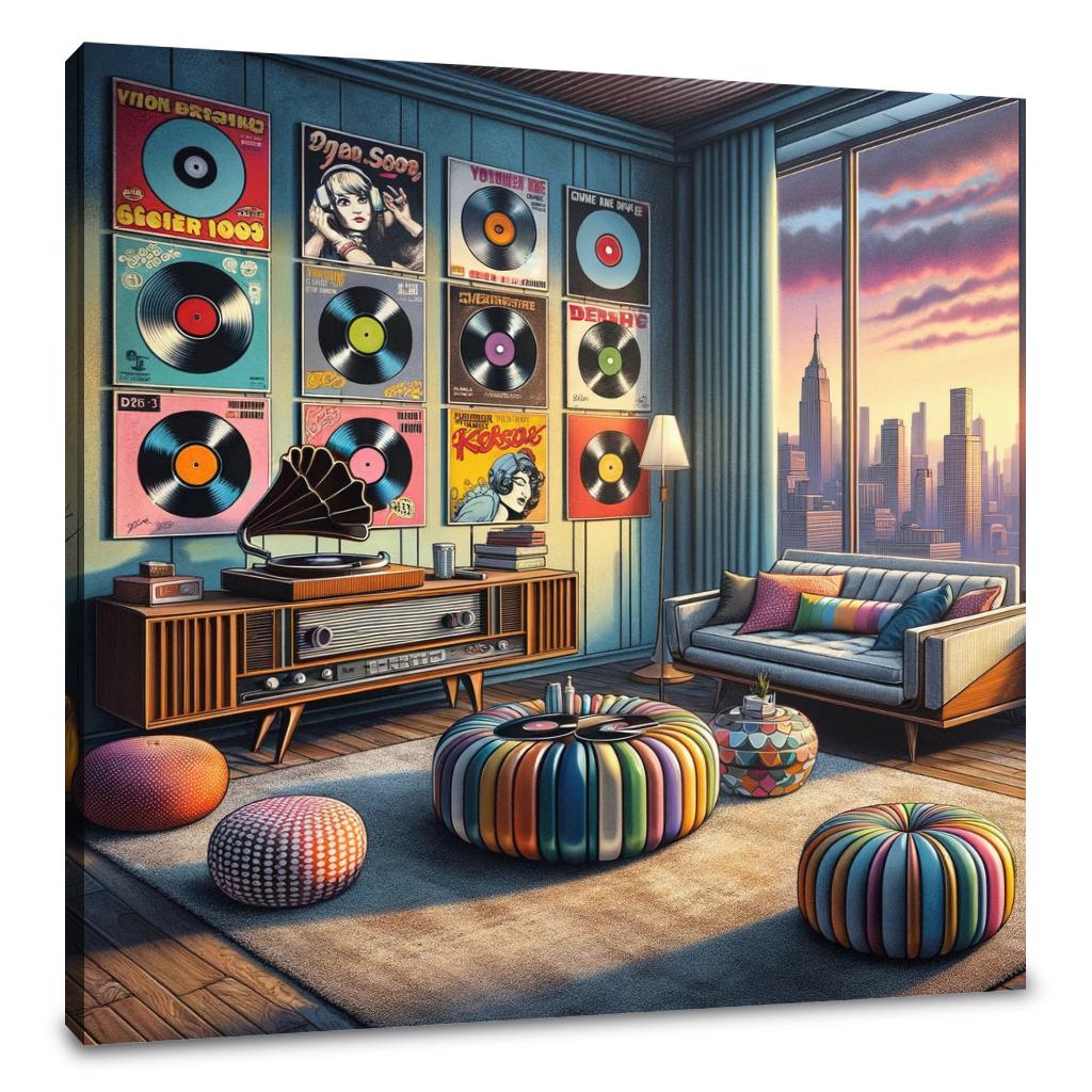 Retro Pop Vinyl Canvas