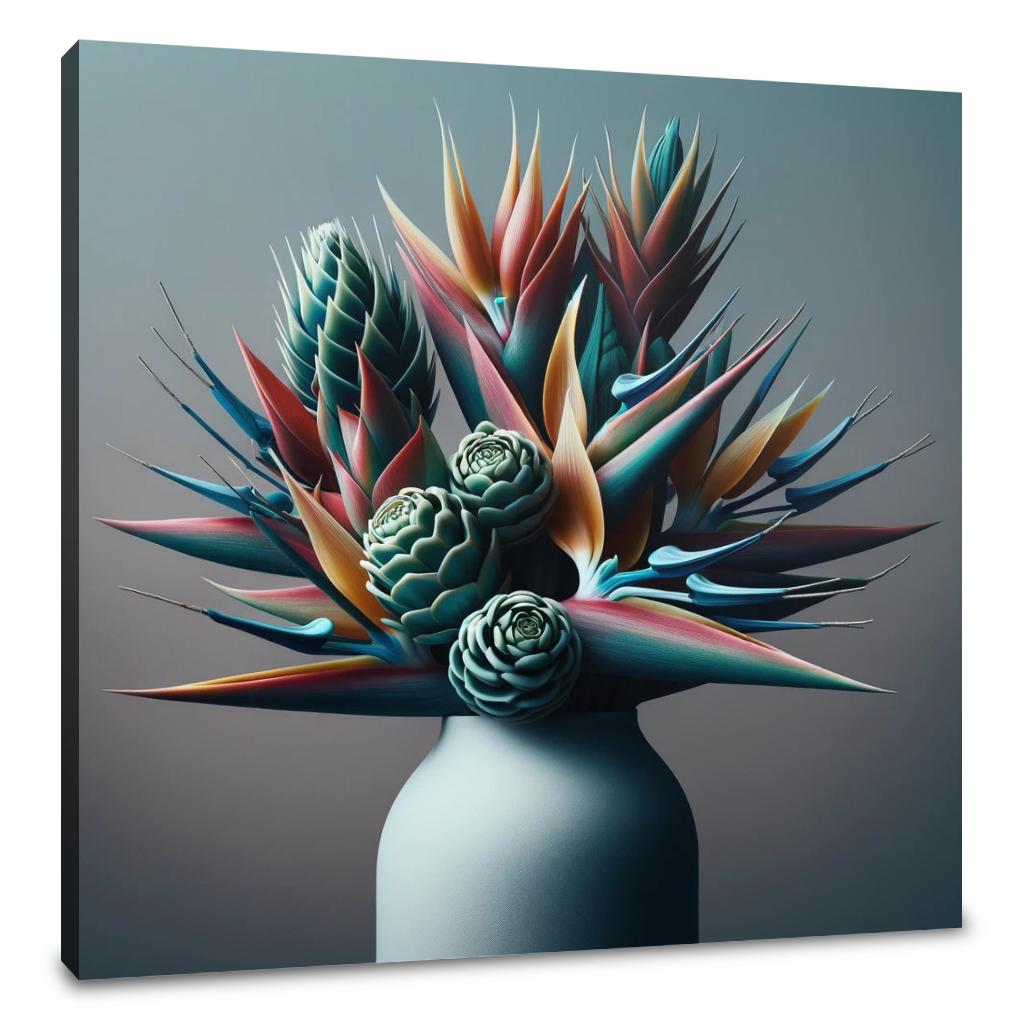 Exotic Blooms Close-Up Canvas