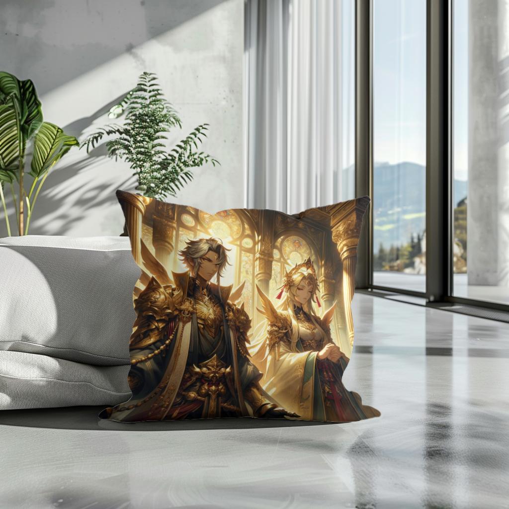 Temple Guardians Cotton Cushion