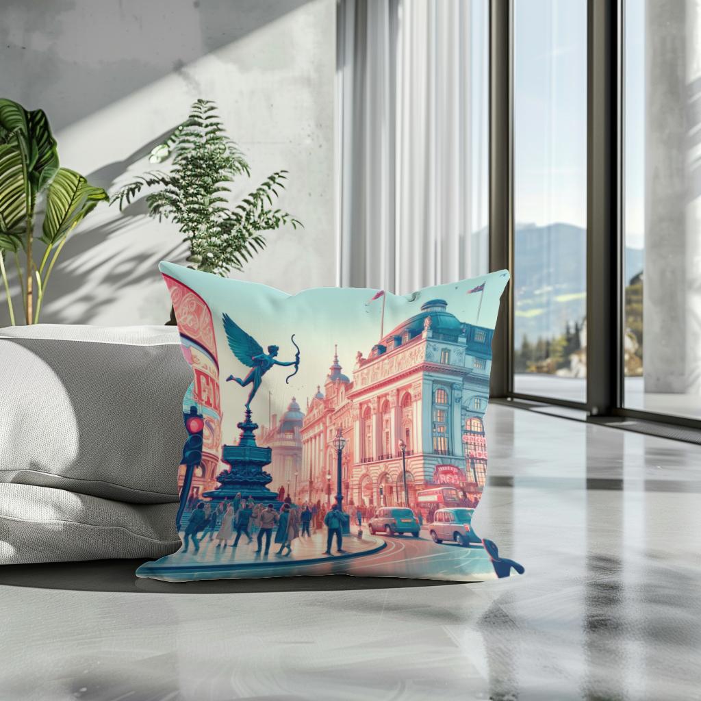 Piccadilly Circus Vibrance Cotton Cushion