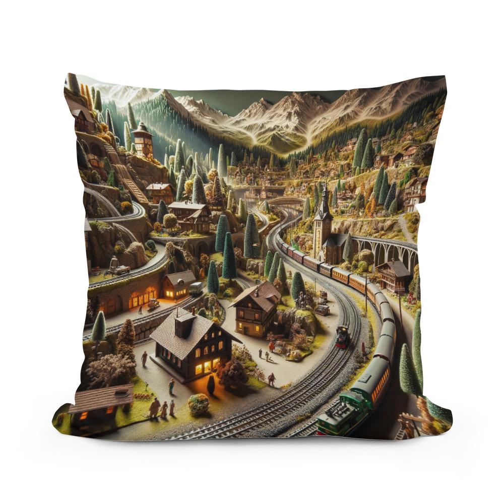 Miniature World Cotton Cushion