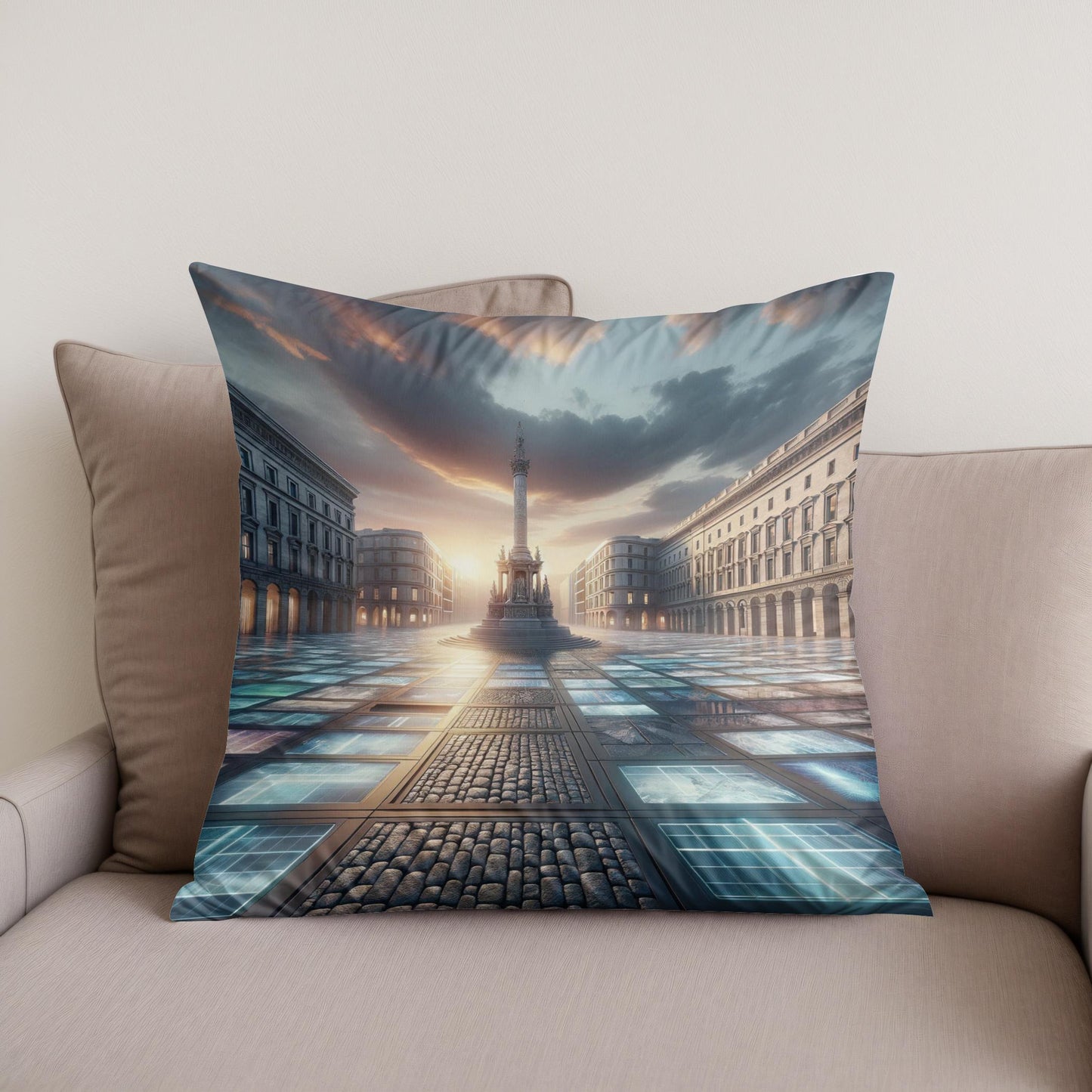 Plaza of Ages Cotton Cushion