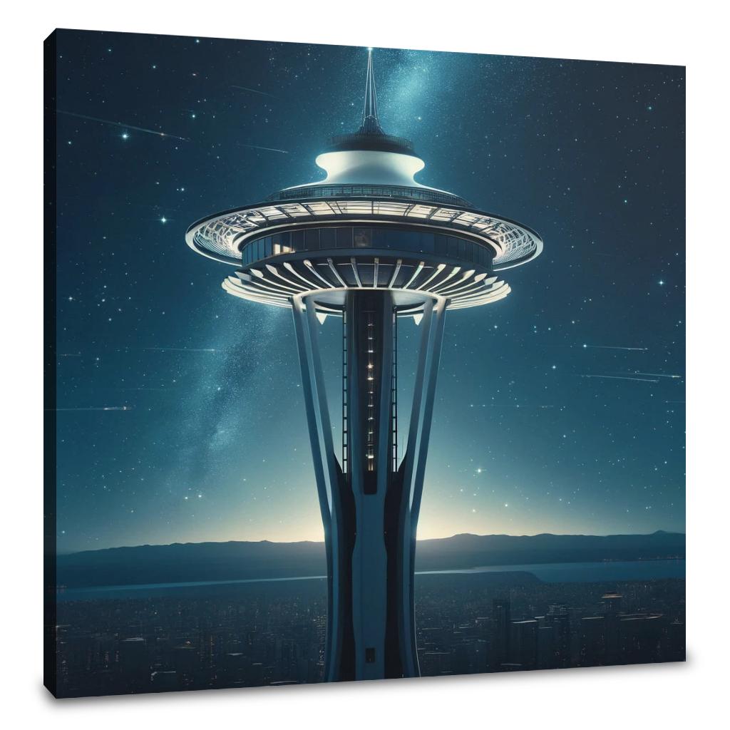 Space Needle Sky Canvas