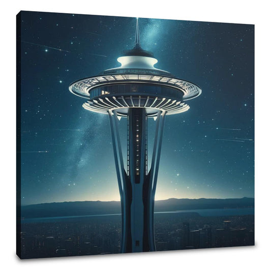 Space Needle Sky Canvas