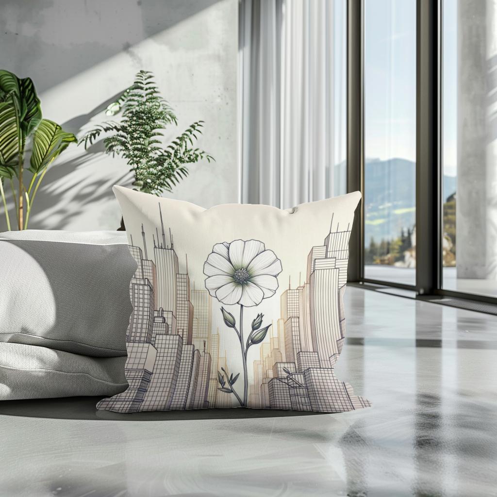 Urban Blossom Cotton Cushion