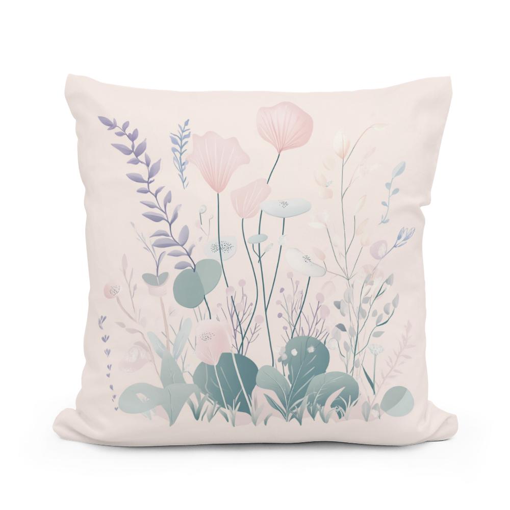 Vanilla Pastel Botanical Cotton Cushion