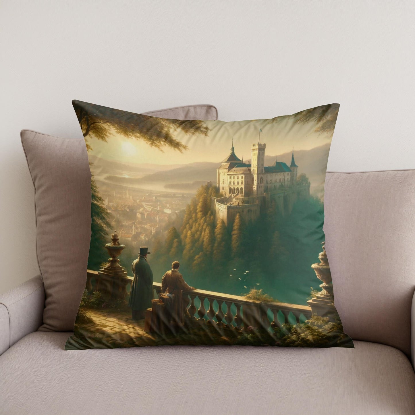 Morning Majesty at Ljubljana Castle Cotton Cushion