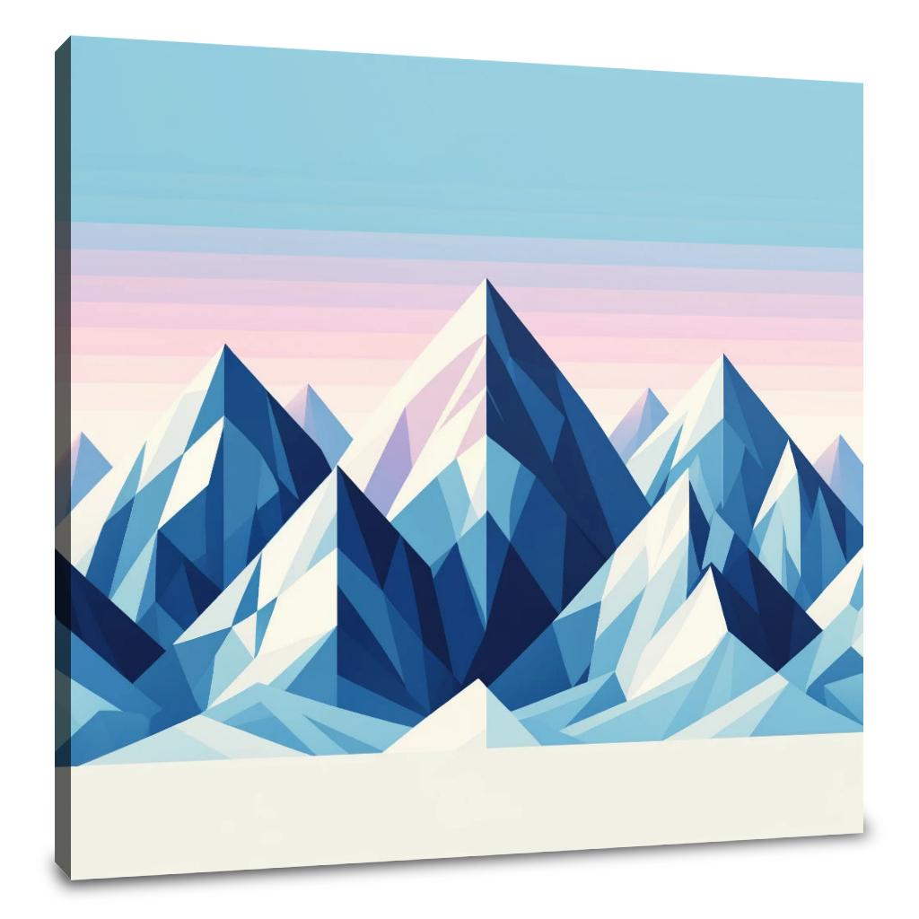 Winter Peaks Geometry Canvas