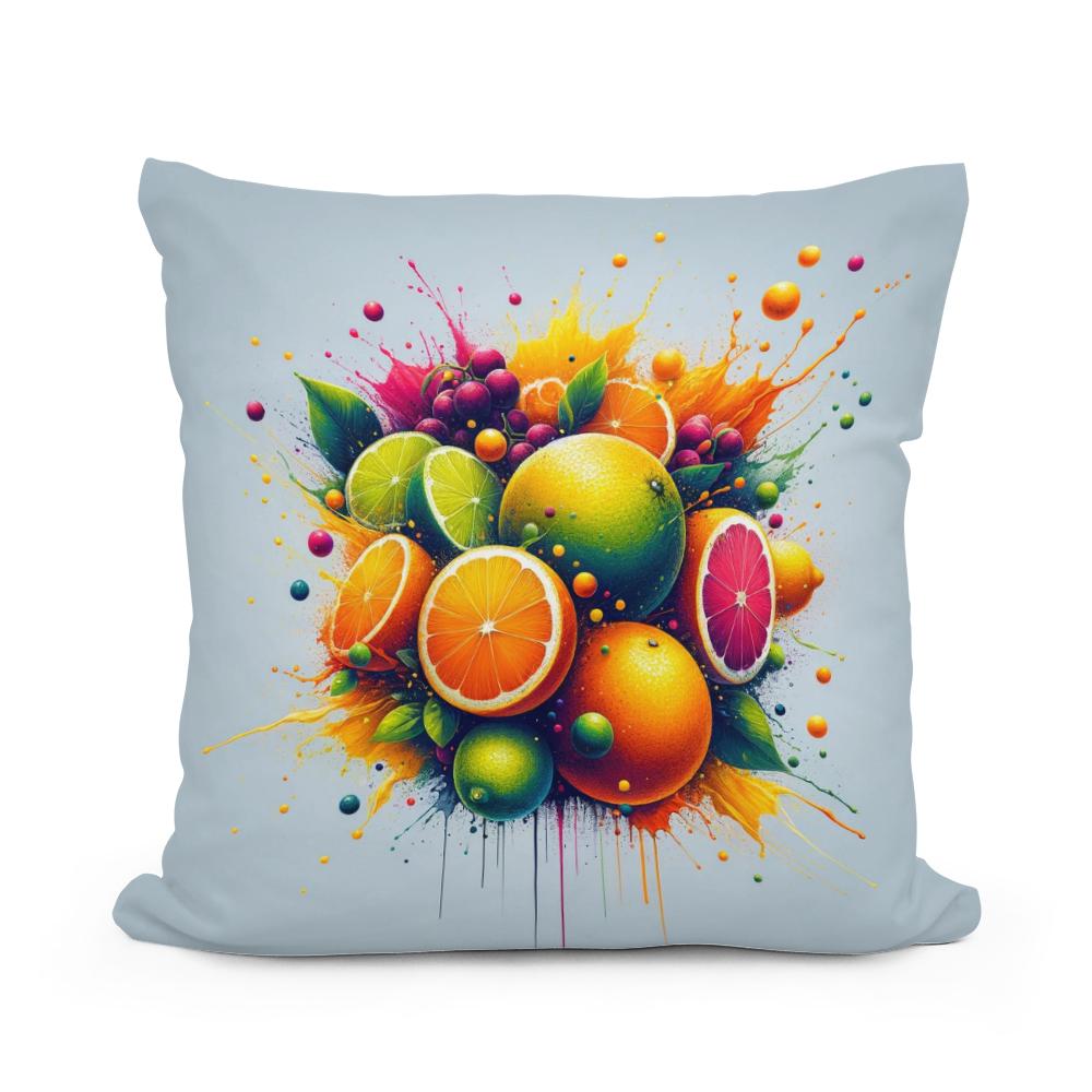 Abstract Citrus Fusion Cotton Cushion