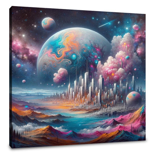 Galactic Blend: Contemporary Enigmas Canvas