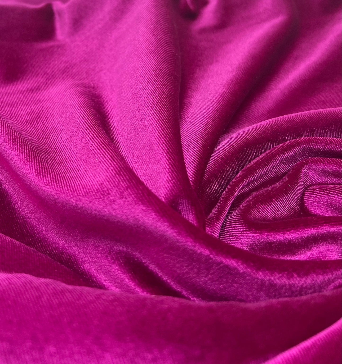 Magenta Plain Velour Spandex Stretch Fabric
