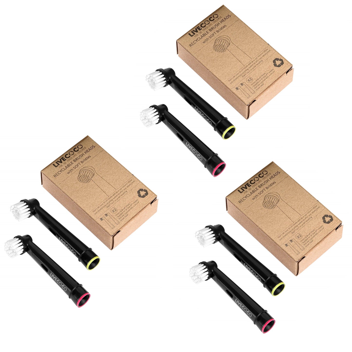 LiveCoco™ Sustainable Brush Heads - Oral-B & Sonicare Compatible