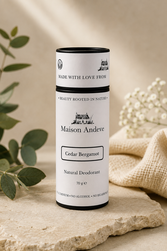 Natural Deodorant – Cedar & Bergamot | Aluminium, Bicarbonate & Alcohol Free | 70g