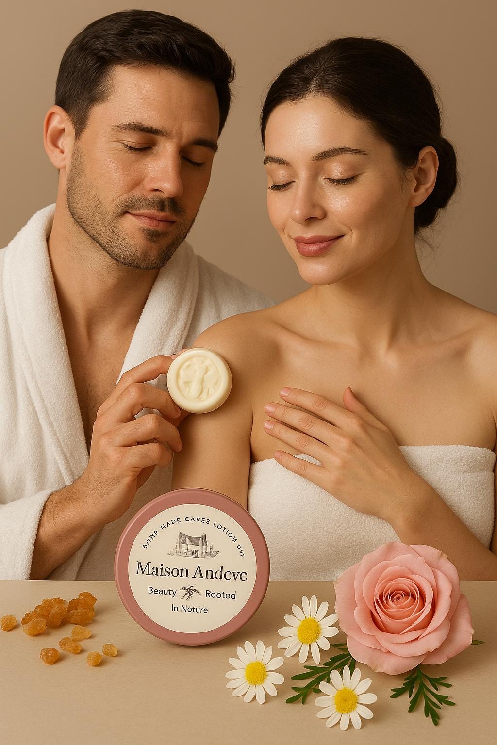Spa Couples Massage Lotion Bar – Rose, Neroli & Frankincense | Maison Andeve