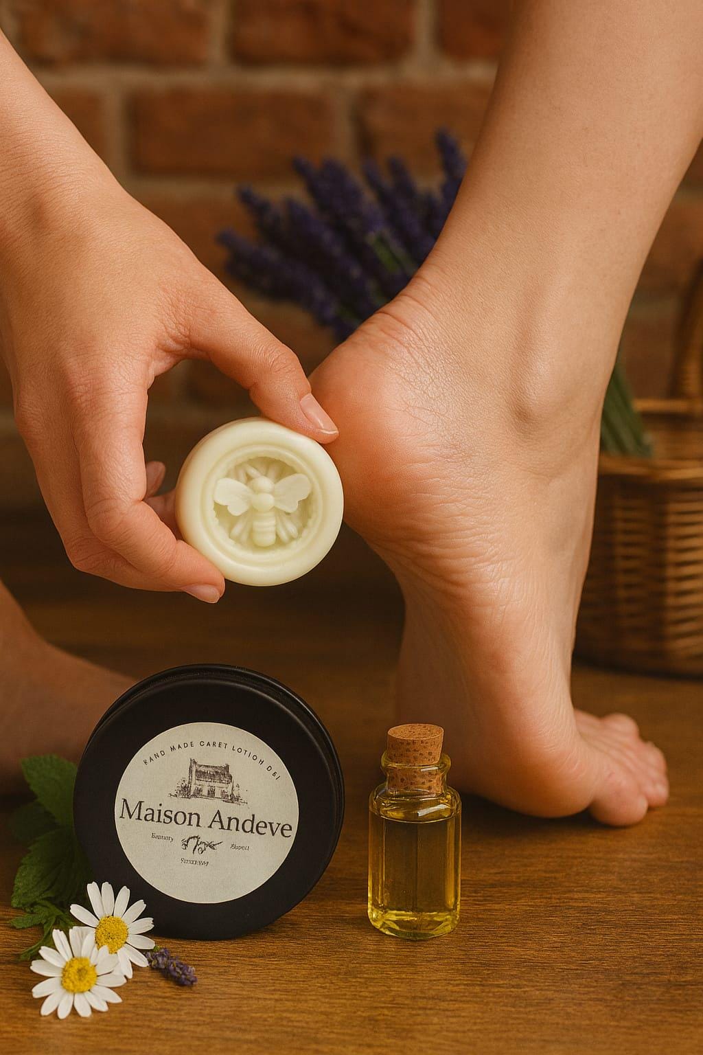 Deep Moisturizing Lotion Bar for Cracked Heels – Lavender & Peppermint | Maison Andeve