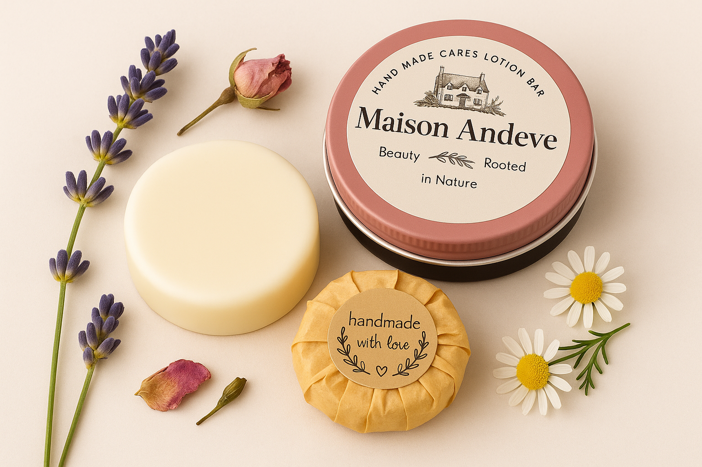 Miniature Floral Bliss – Travel Lotion Bar with Lavender & Rose | Maison Andeve