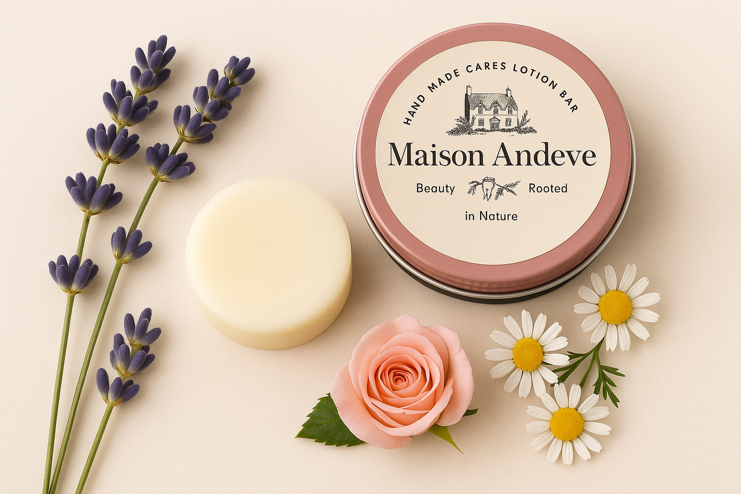 Miniature Floral Bliss – Travel Lotion Bar with Lavender & Rose | Maison Andeve