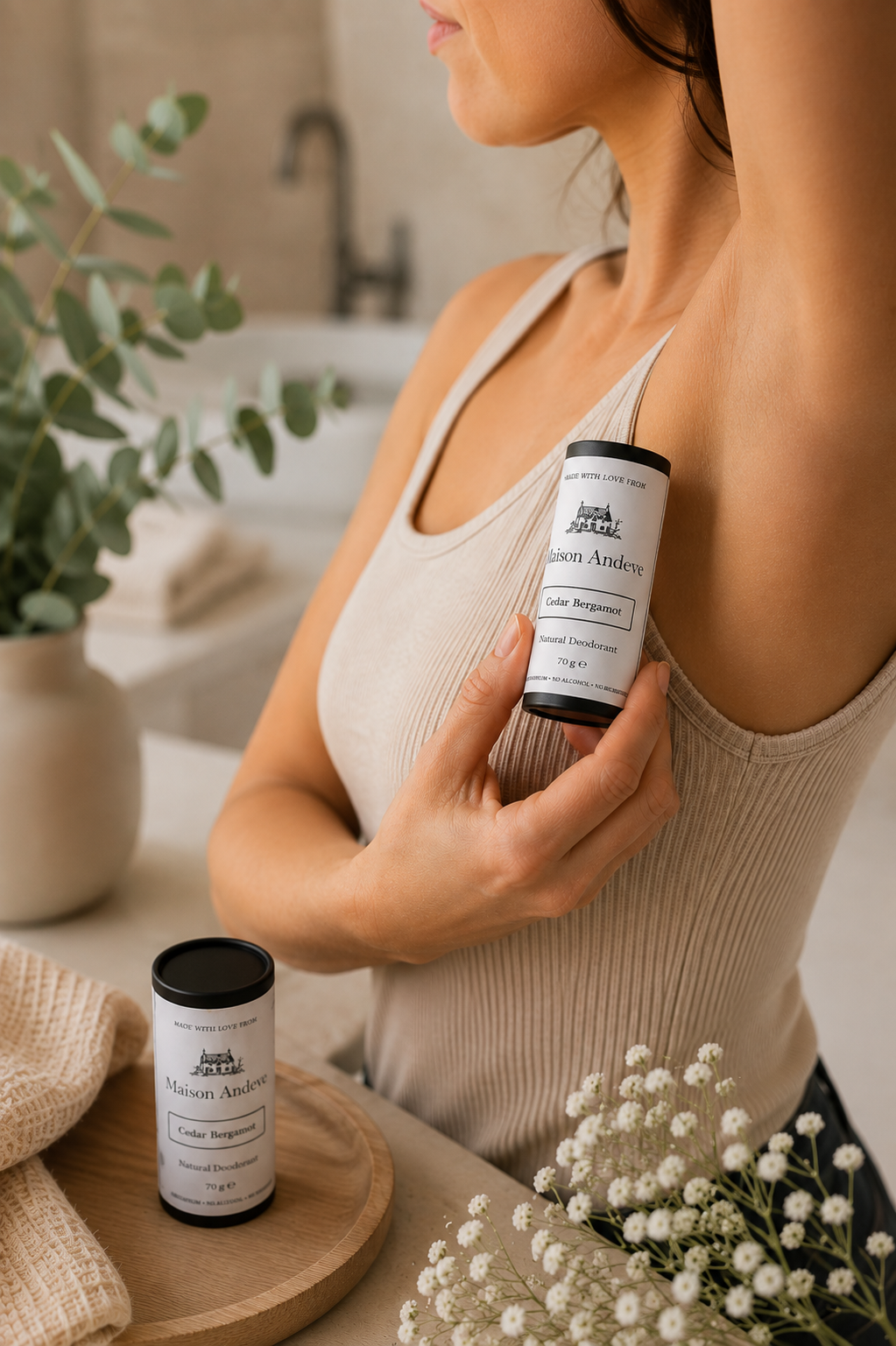 Natural Deodorant – Cedar & Bergamot | Aluminium, Bicarbonate & Alcohol Free | 70g