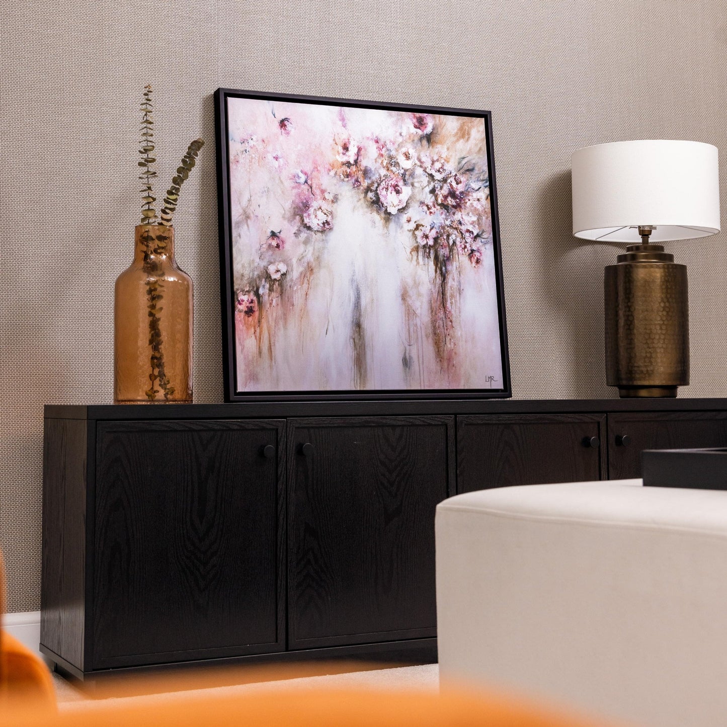 Amore Square Framed Printed Canvas