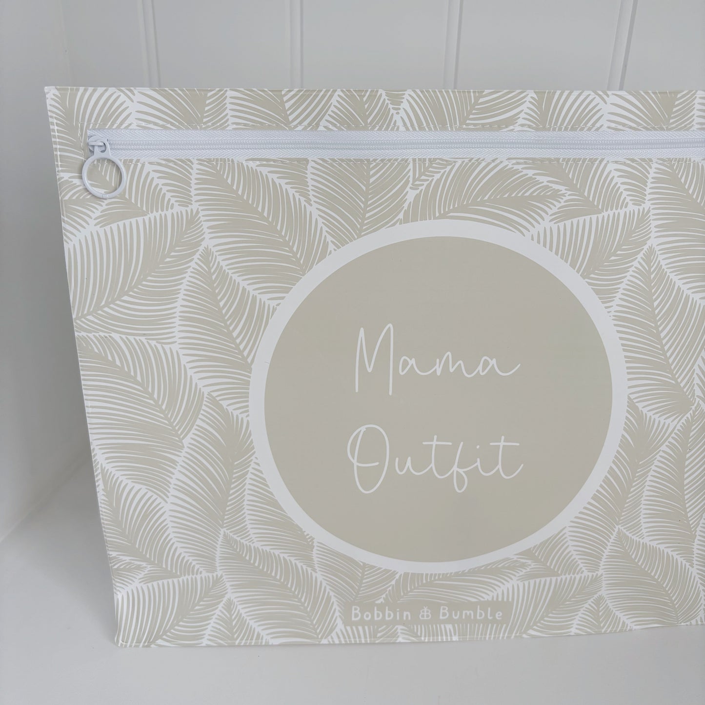 Hospital Bag Organiser Pouches - Unisex Beige Leaf Print