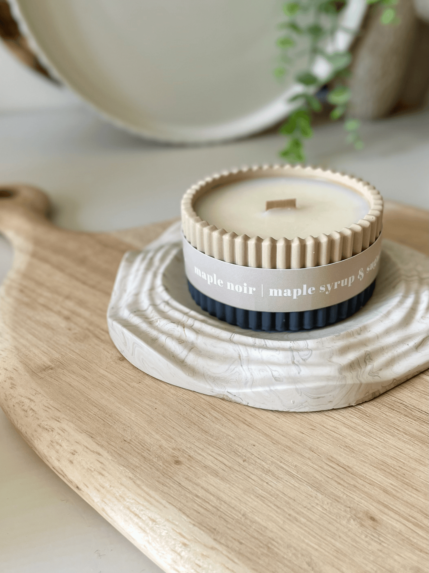 Maple Syrup Stoneware Soy Candle – Rustic Scandi Home Fragrance