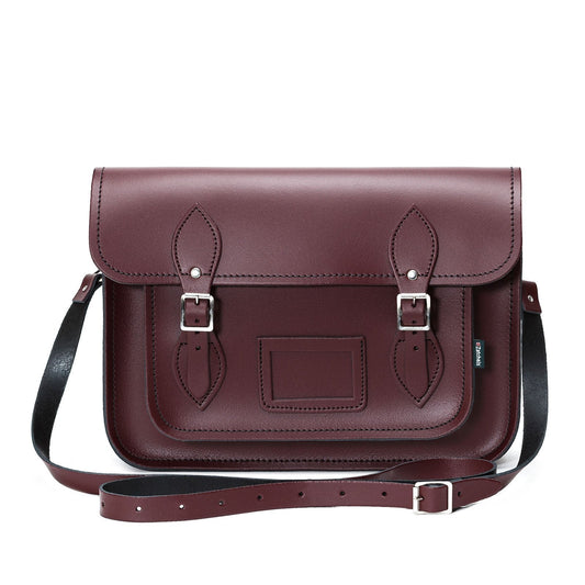 Handmade Leather Satchel - Marsala Red