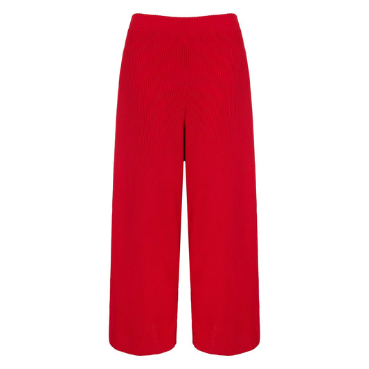 Martha Wide Leg Knitted Trousers Co-Ord - Red