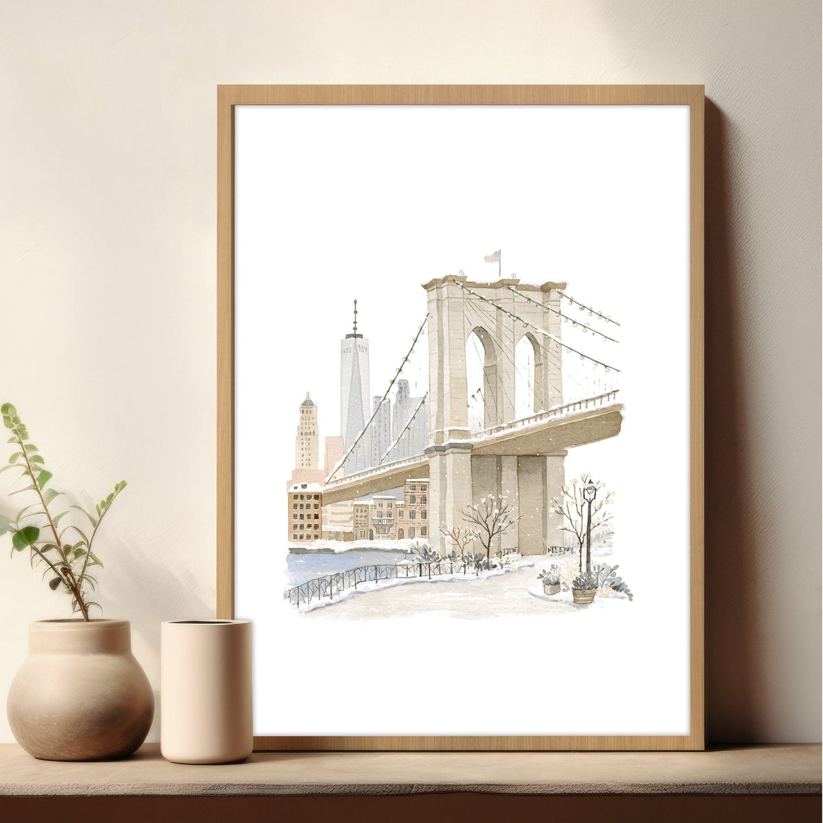 Master Bedroom Art Above Bed Winter New York Manhattan Wall Art Prints | "Winter in New York" | Set of 3