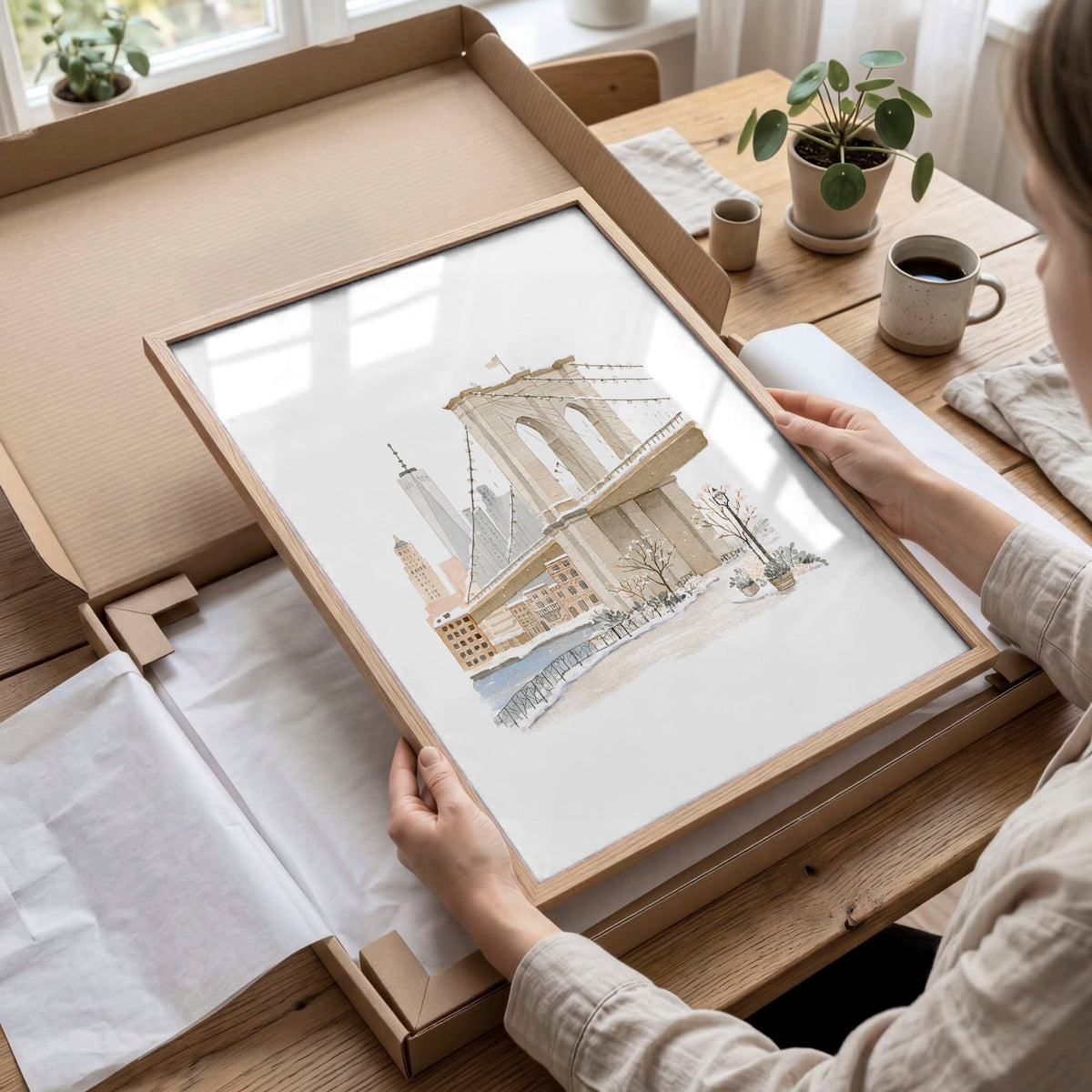 Master Bedroom Art Above Bed Winter New York Manhattan Wall Art Prints | "Winter in New York" | Set of 3