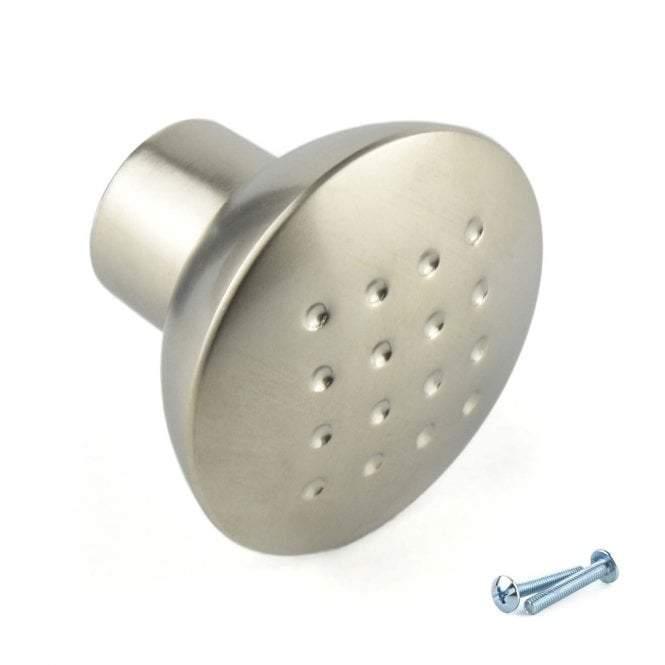 M4TEC Durness C9 Matt Nickel Cabinet Knob – 33mm Dimple-Pattern Cupboard & Drawer Handle