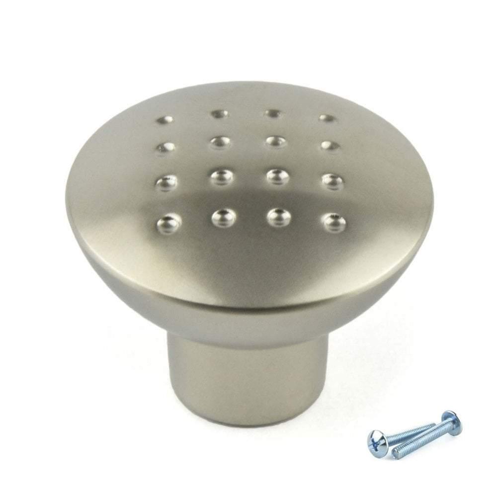 M4TEC Durness C9 Matt Nickel Cabinet Knob – 33mm Dimple-Pattern Cupboard & Drawer Handle