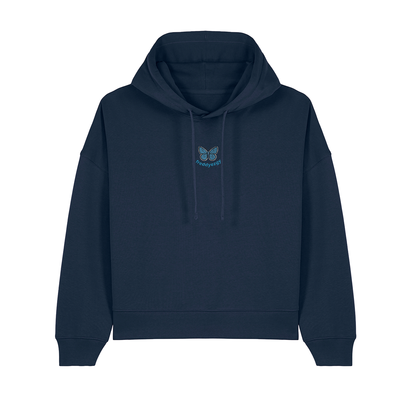 Adonis Blue Butterfly Cropped Hoodie - Butterfly - Unisex Relaxed Fit