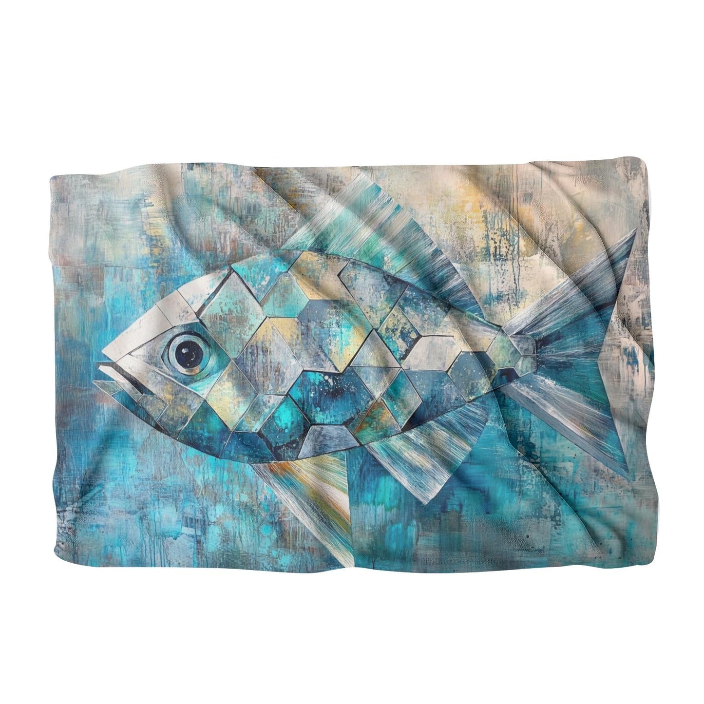 Geometric Fish Elegance Blanket