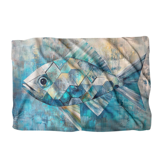 Geometric Fish Elegance Blanket
