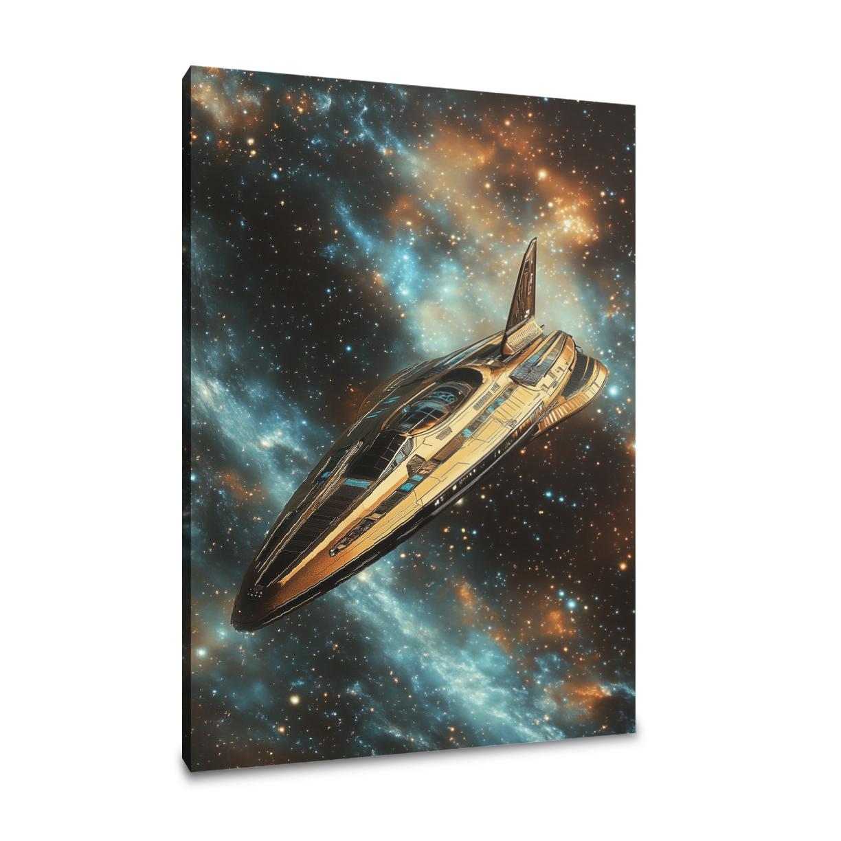 Retro Spaceship Canvas