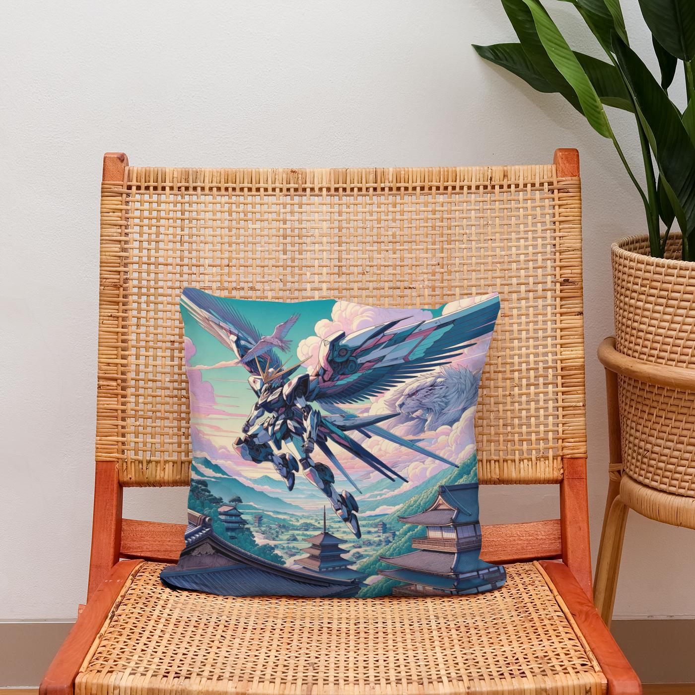 Skybound Mecha Warrior Cotton Cushion