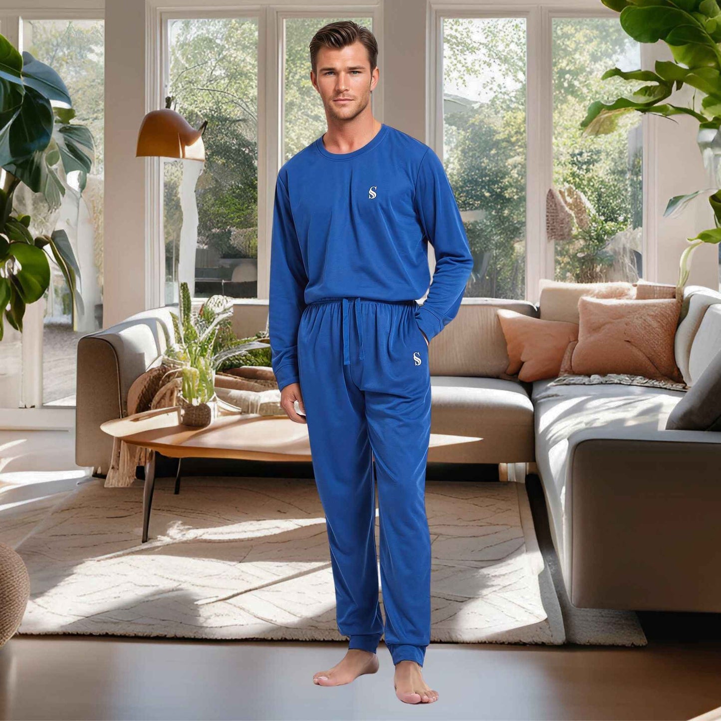 Men's Premium Brushed Fabric Loungewear Set – Elevate Your Comfort