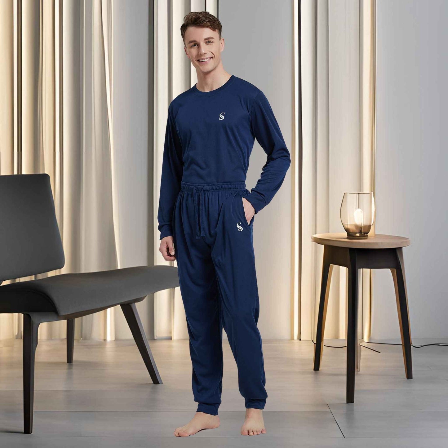 High-Quality Men's Pyjama Set in Soft Brushed Fabric
