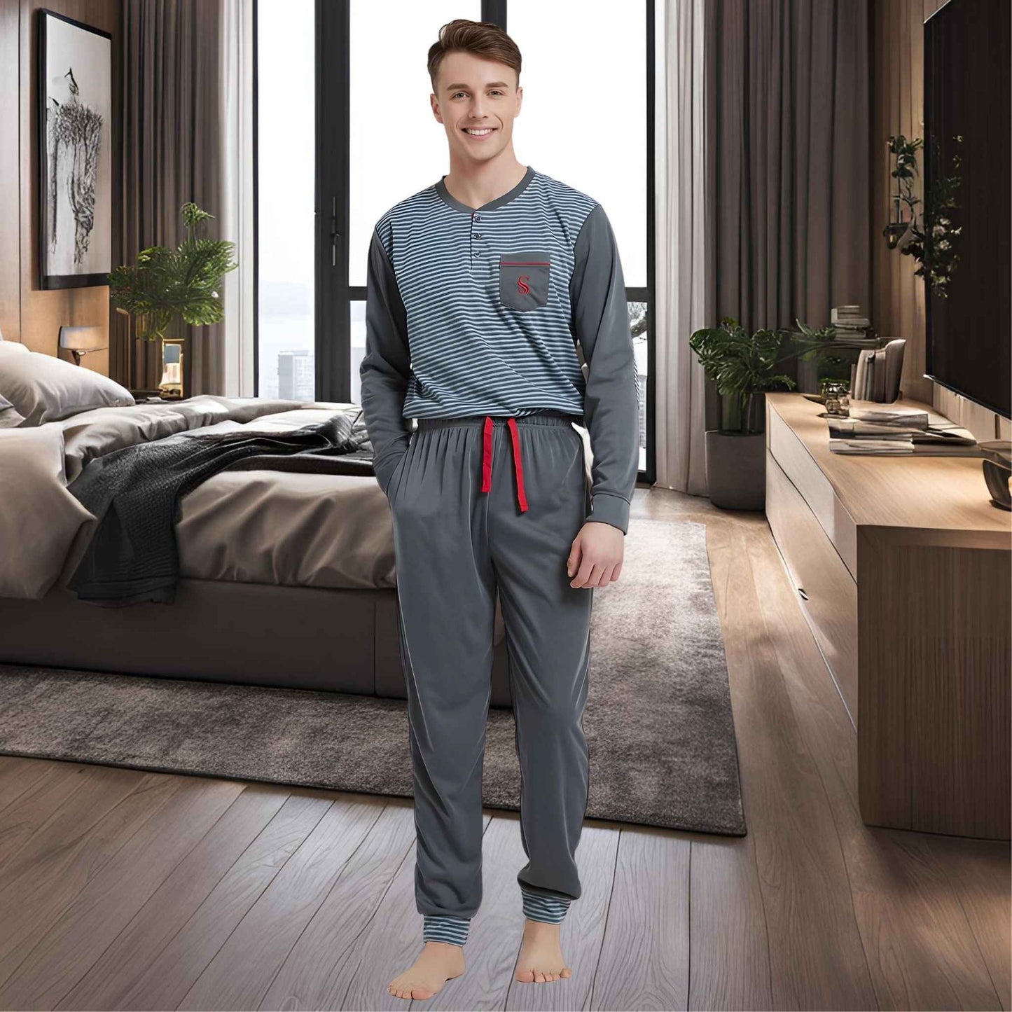Ultimate Comfort Men's Brushed Pyjama Sets for Cozy Nights