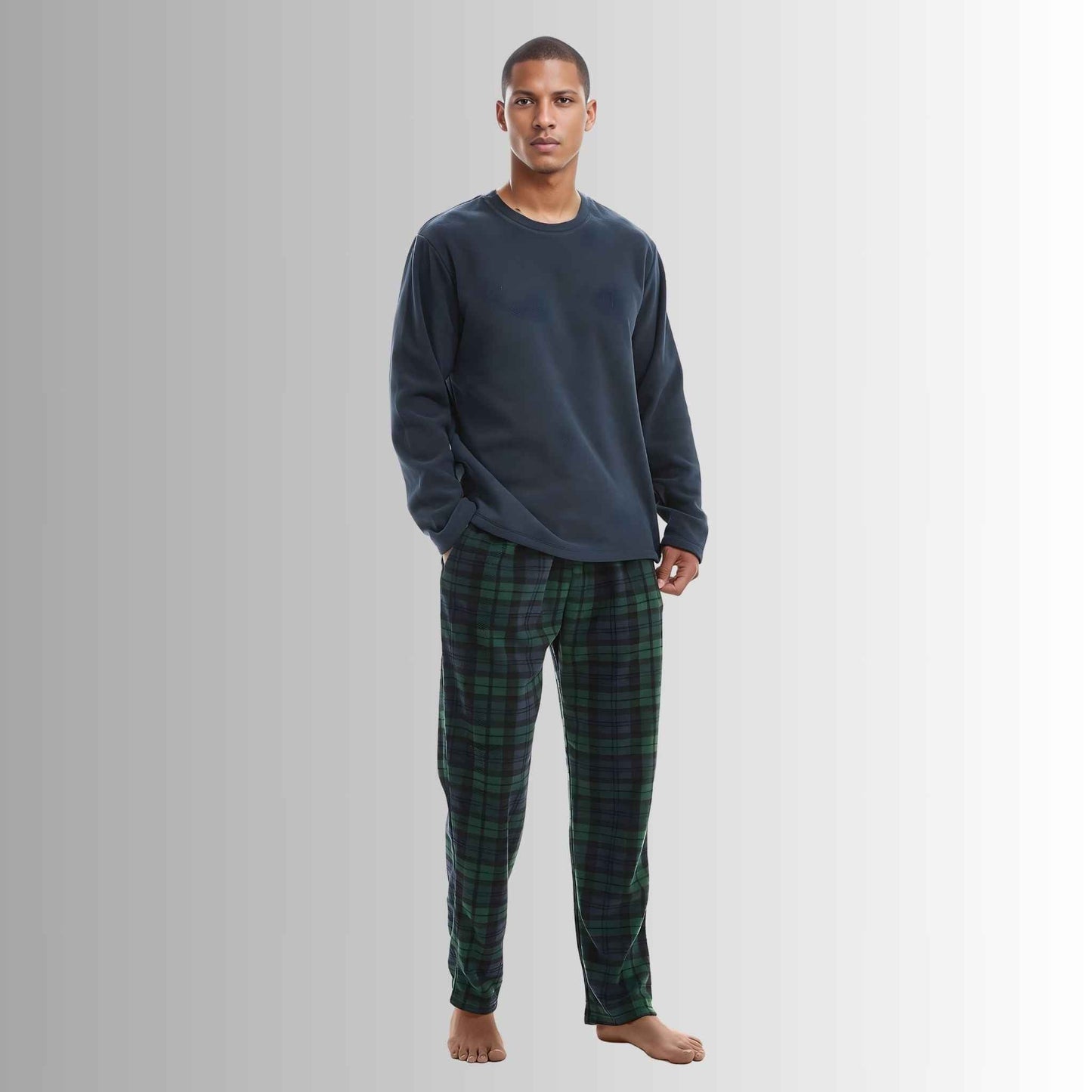 Green Long-Sleeve Fleece Pyjama Sets for Ultimate Comfort and Style