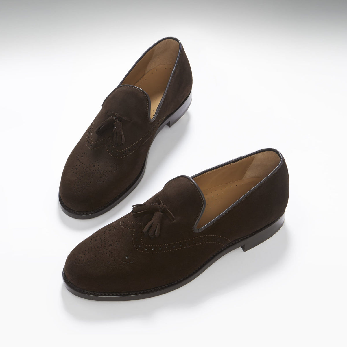 Brown Suede Tasselled Brogues, Welted Leather Sole