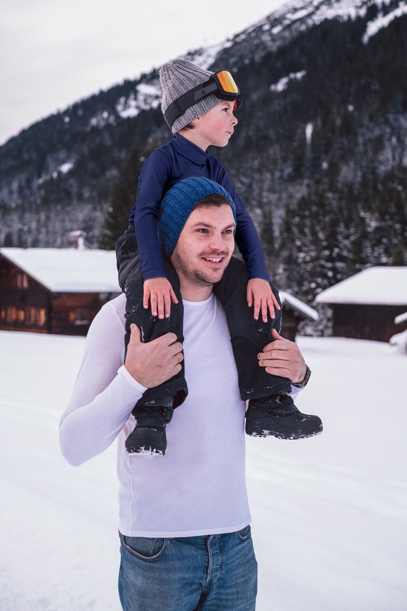 Merino Polo Neck, French Navy