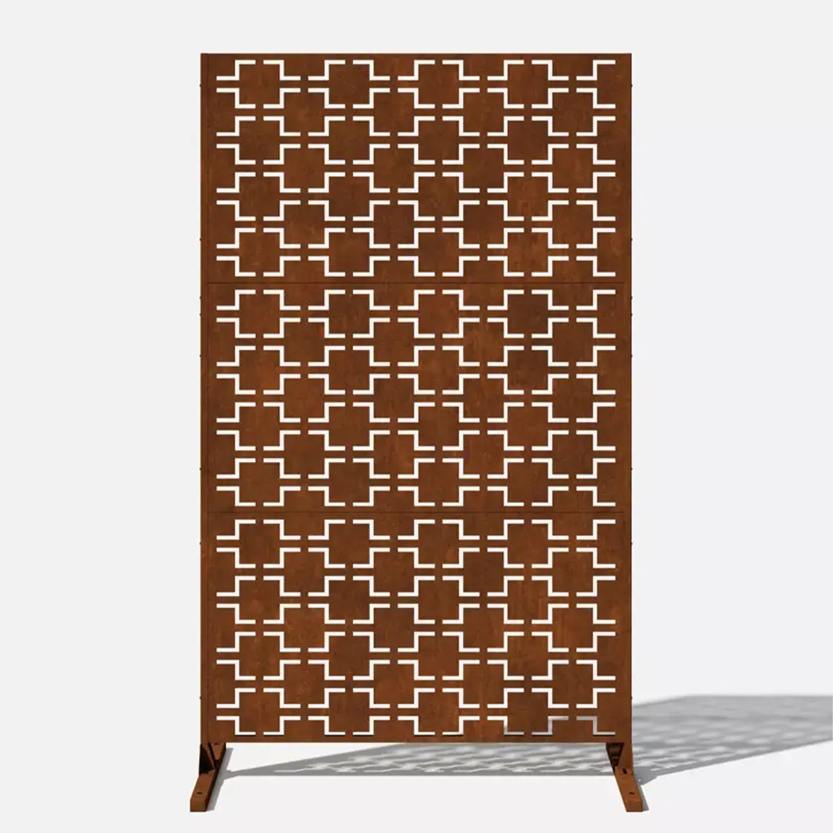 Metal Indoor/Outdoor Privacy Screen with Stand 120cm x 180cm - Squares