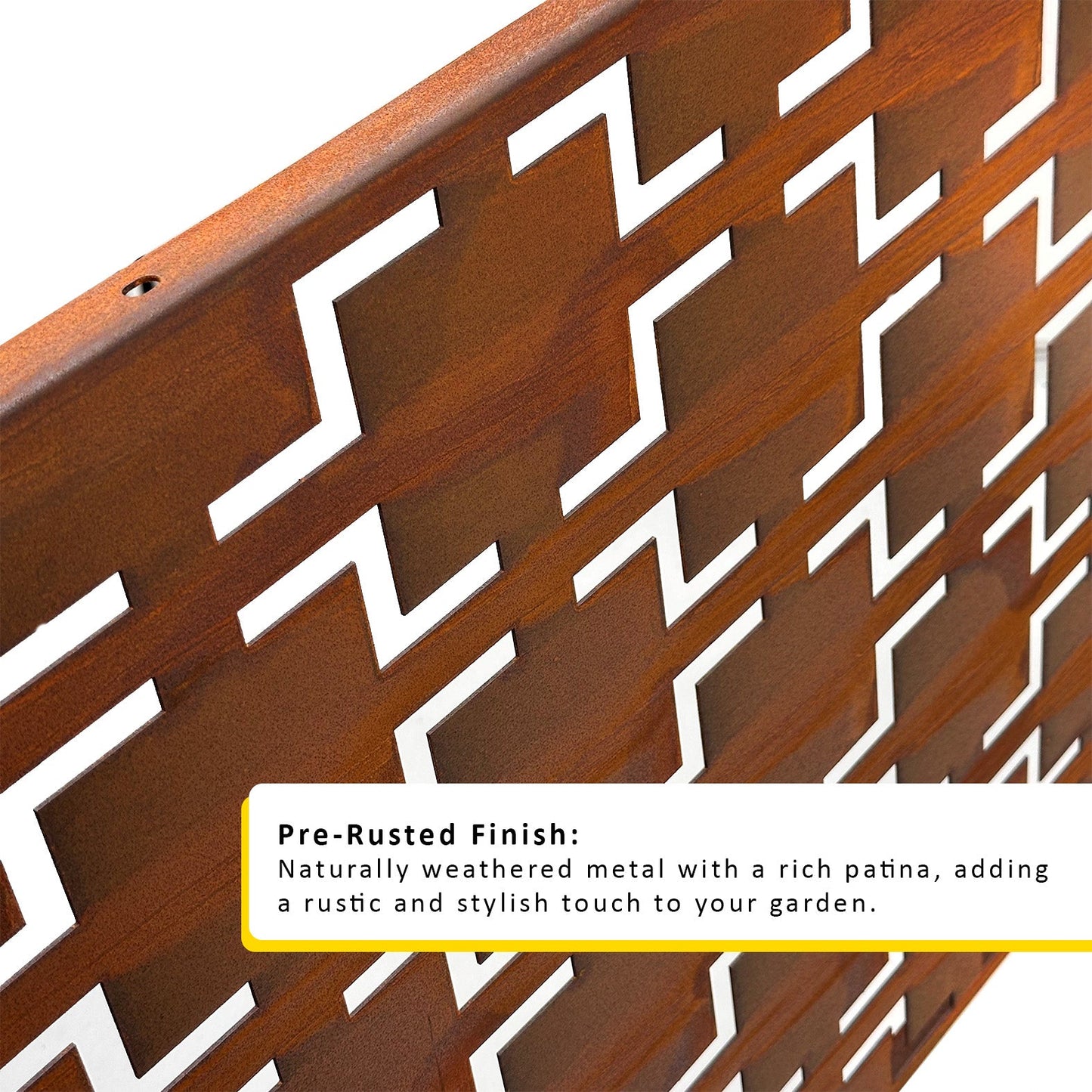 Metal Indoor/Outdoor Privacy Screen with Stand 120cm x 180cm - Squares