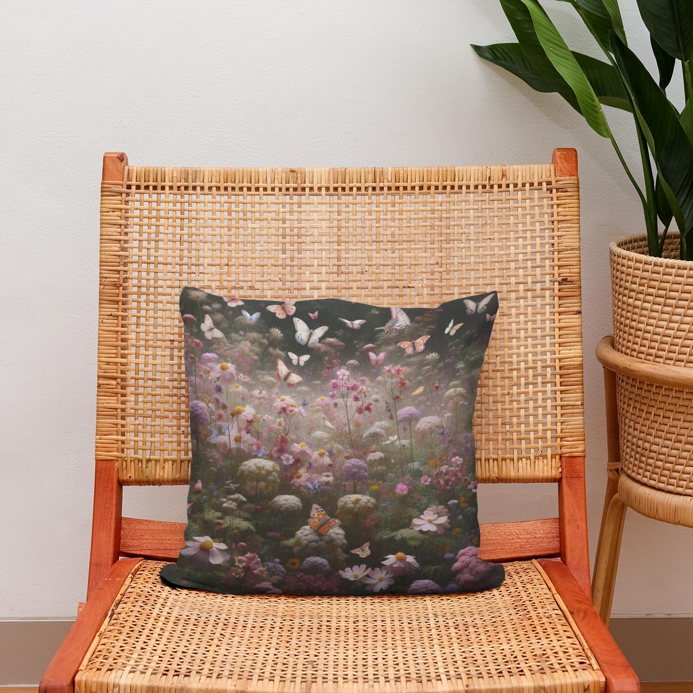 Butterfly Haven Cotton Cushion