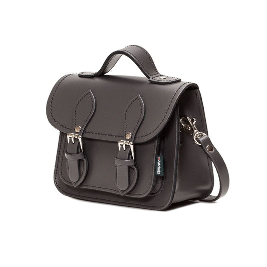 Handmade Leather Micro Satchel - Graphite