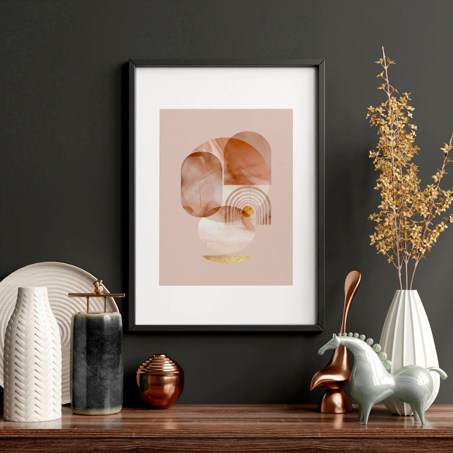 Mid century modern artwork | set of 3 framed wall art prints