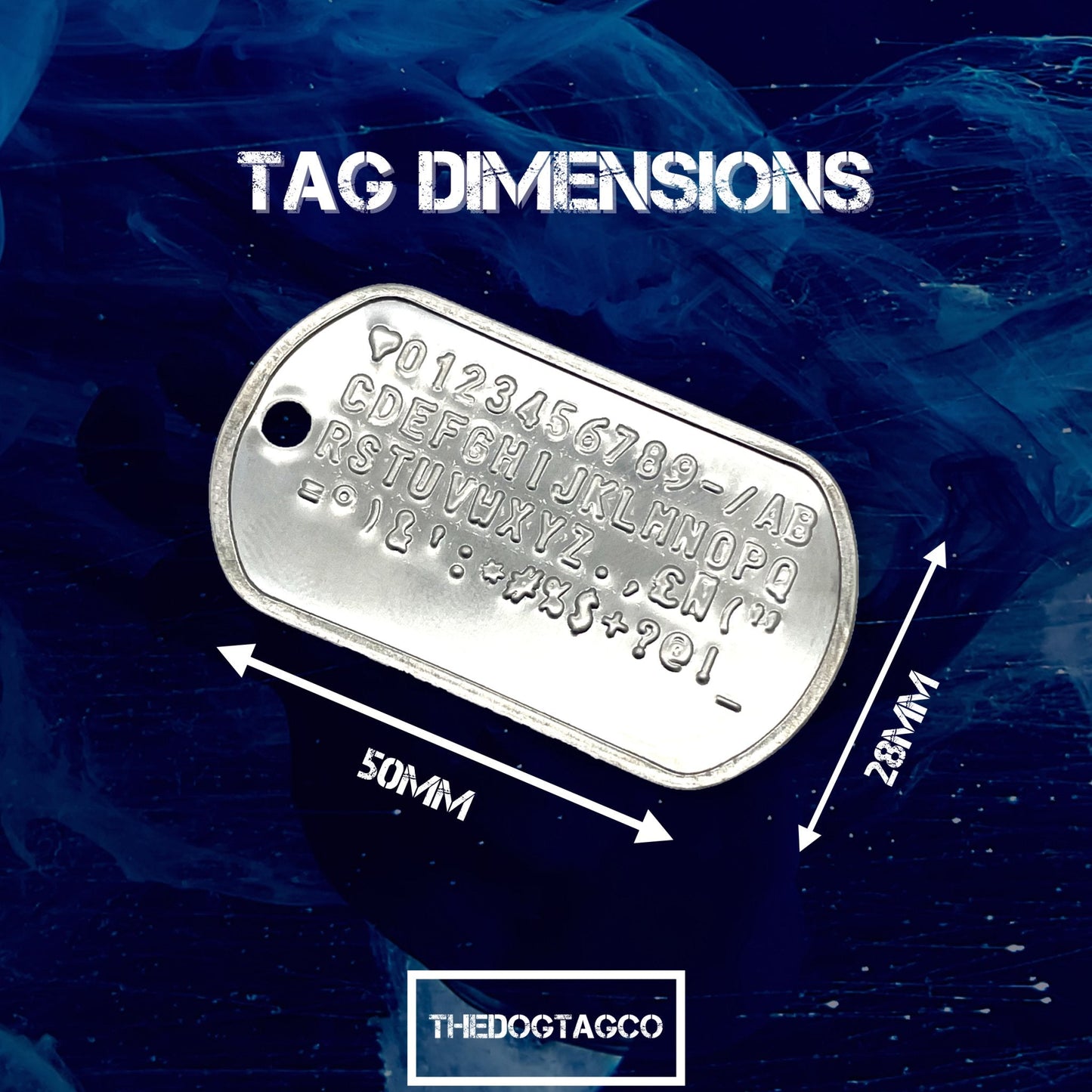 Military Dog Tag Stainless Steel Single Keychain, Emergency, Luggage Tag, Supplied supplied with 4" chain