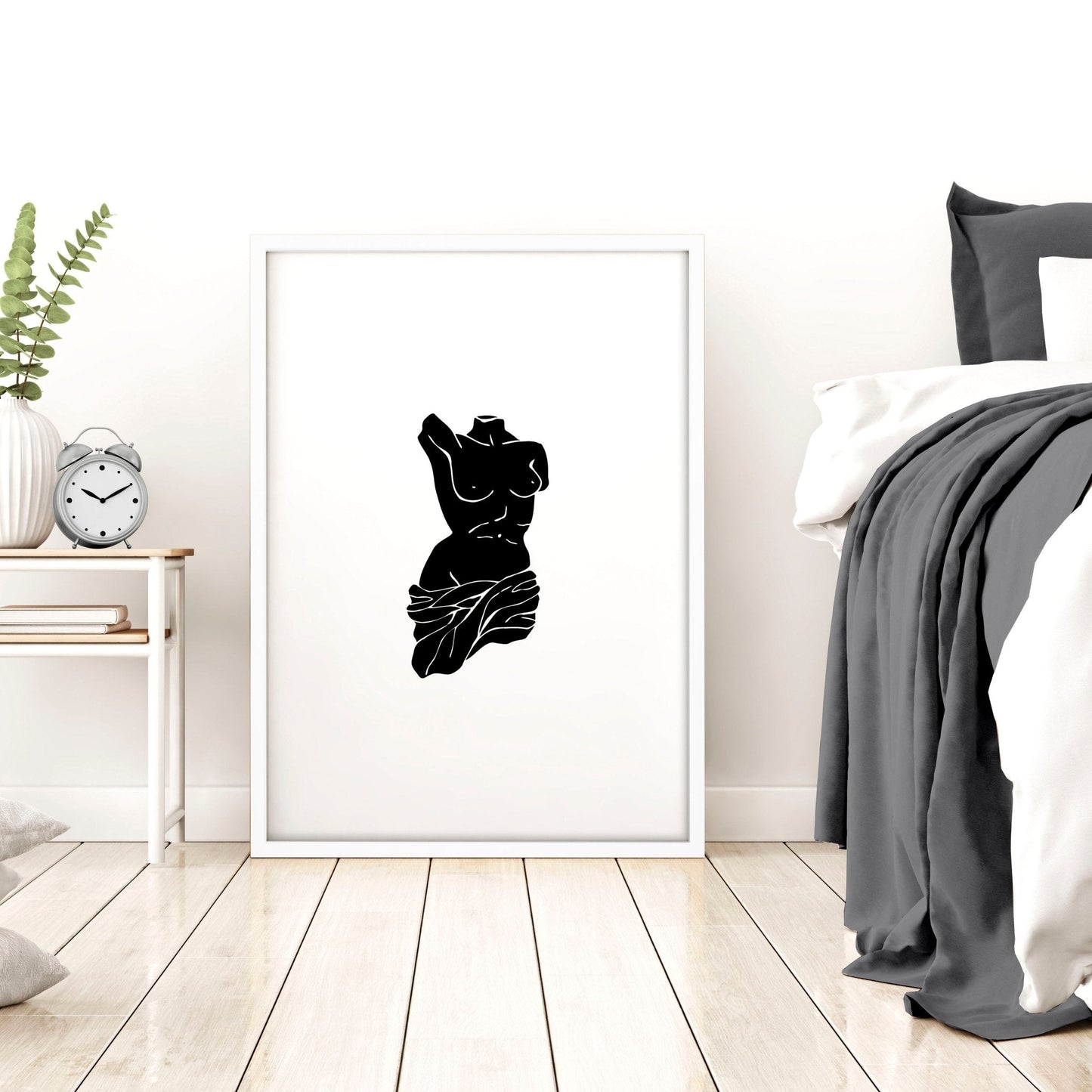 Minimalist Decor Bedroom | Set of 3 Sculpture Wall art Prints